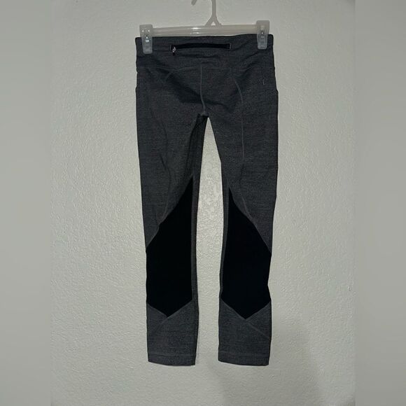 lululemon pace rival high rise‎ crop 22” size 4 Heathered Black loungewear - Picture 4 of 8
